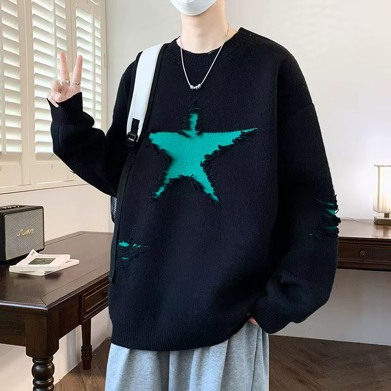 Pull de Style Vintage américain pour hommes, pull d'hiver décontracté rétro confortable, haut surdim