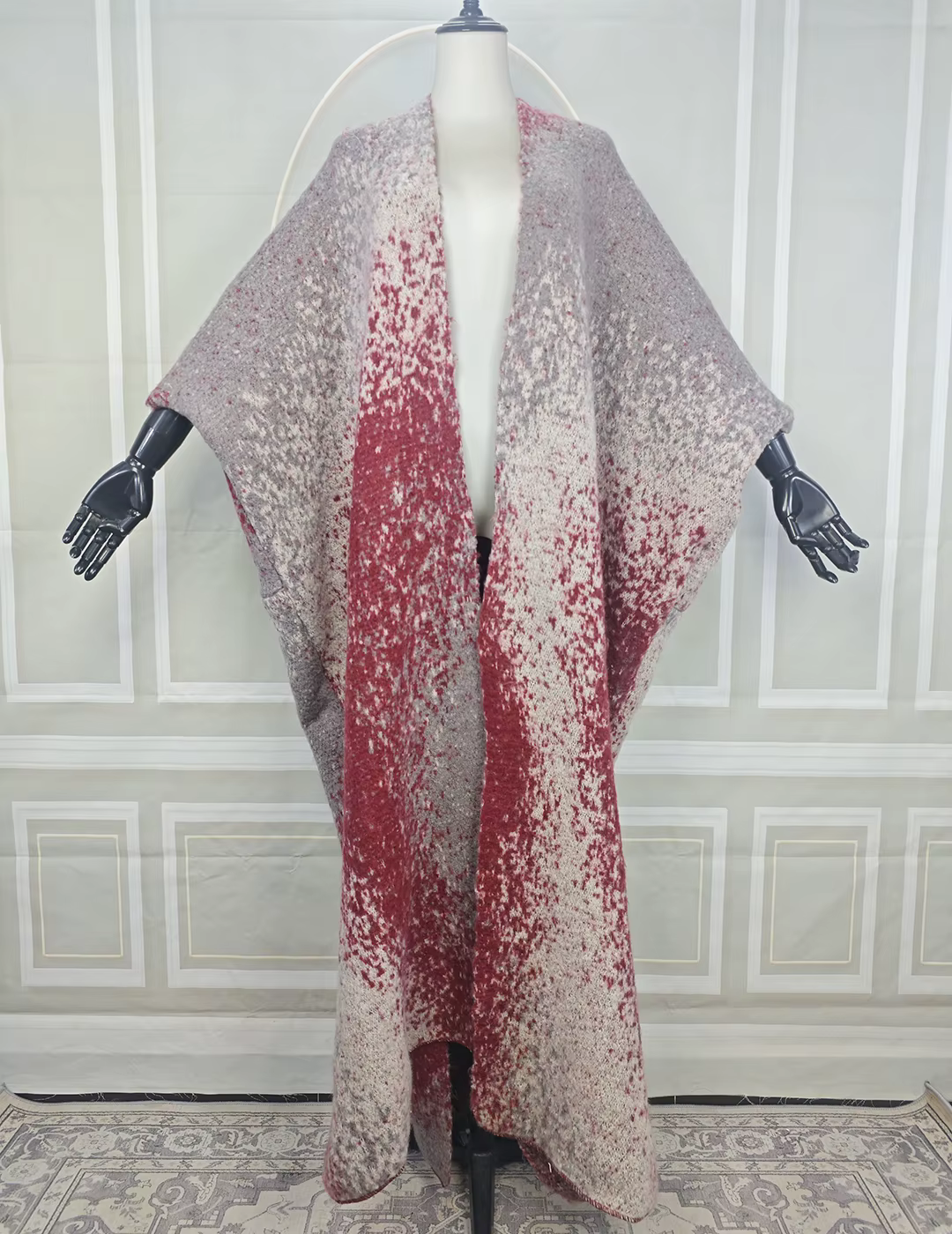 Pull surdimensionné en laine pour femme, ouvert sur le devant, mode d'automne, Cardigans longs peluc
