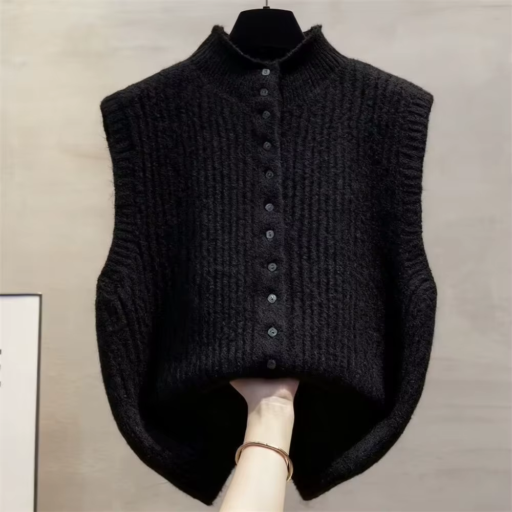 Vêtements pour femmes 2026 automne nouvelle mode sans manches col rond pull pour femmes Vintage pull