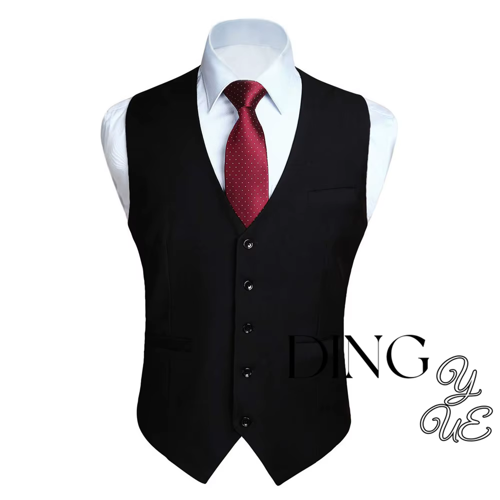 Gilet de costume pour hommes, robe formelle d'affaires, gilet avec 3 poches pour costume ou smoking