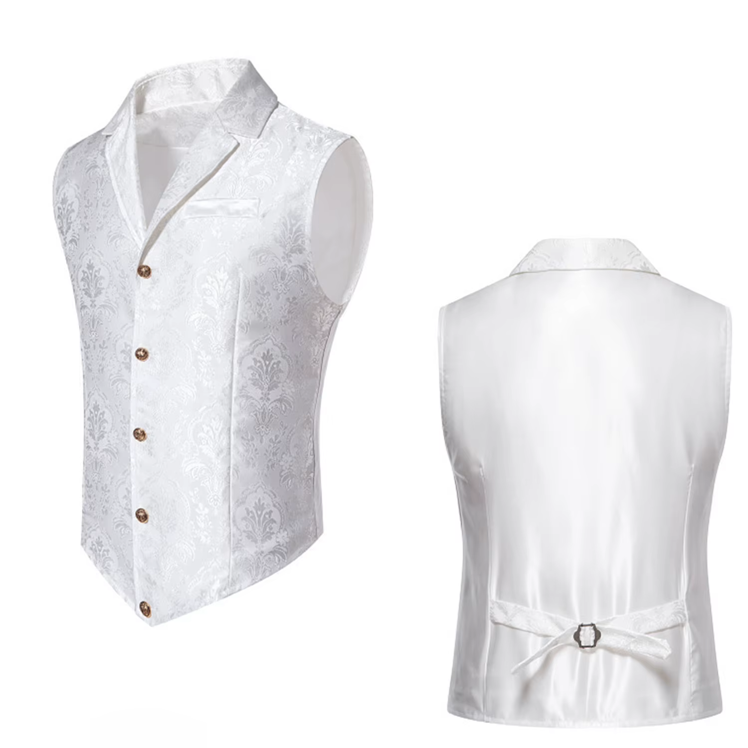 Gilet de costume de mariage de luxe pour hommes, gilet de vacances en jacquard à revers décontracté 