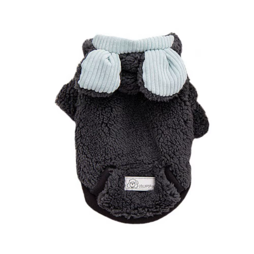 Sweat à capuche avec oreilles d'ours pour chien, épais et chaud, pull en peluche pour chiot, doux et