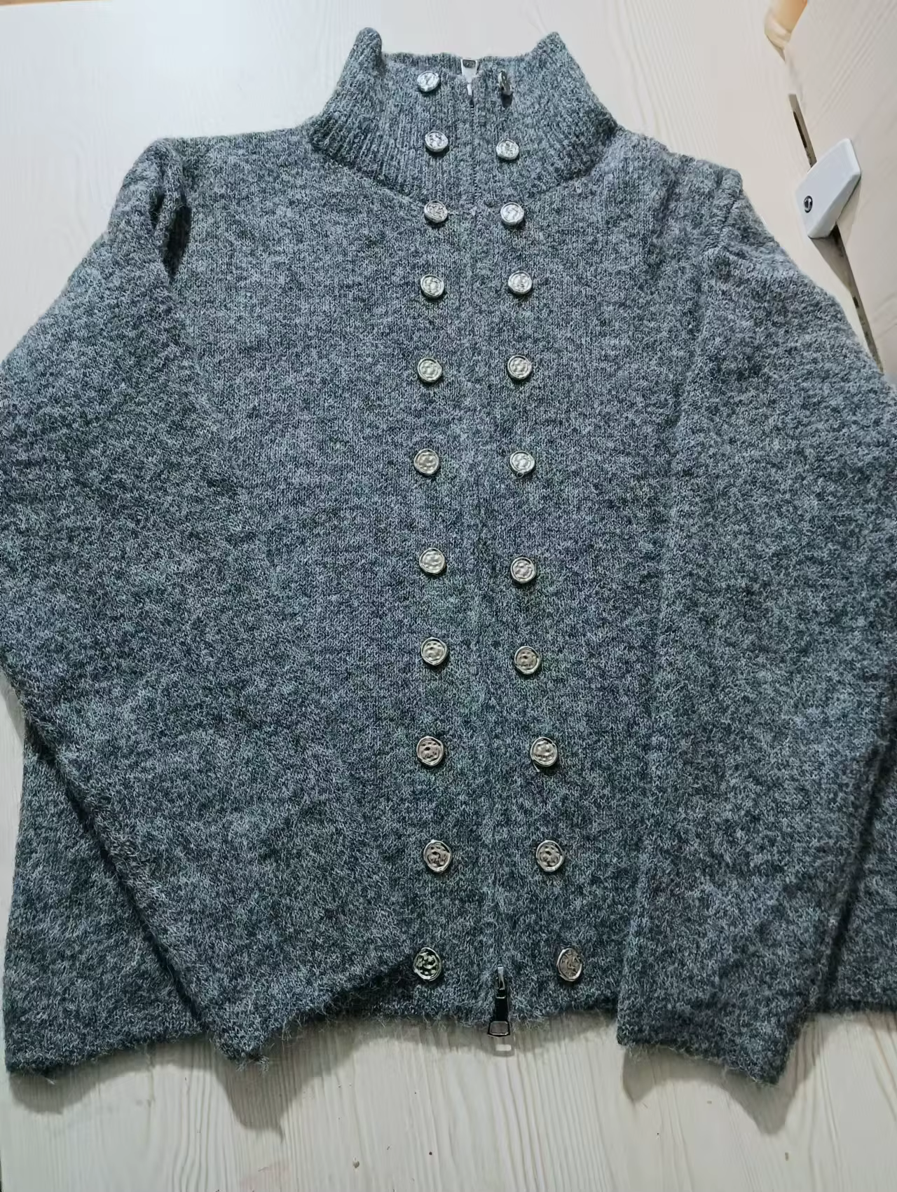 Cardigans tricotés moelleux de luxe pour femmes, pull Design, Double boutonnage, manteau, haut de ga