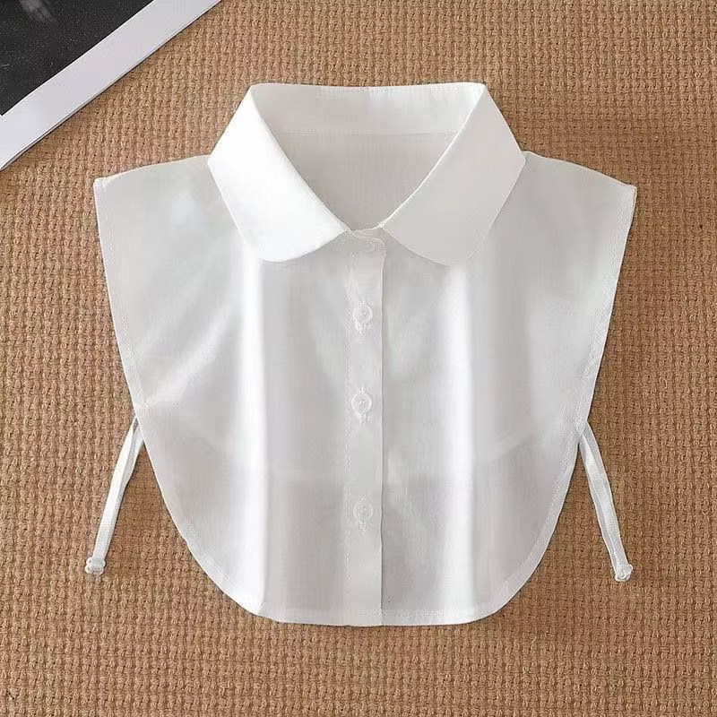 Col brodé pour femme, faux col, demi-chemise, chemisier, cols détachables, accessoires pour pull et