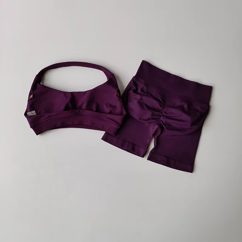 Sexy licou cou beau dos taille haute pêche sport soutiens-gorge Shorts costume Pilates rassemblement