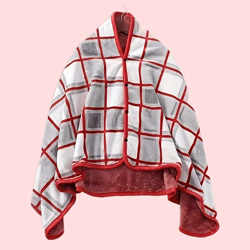1 pièce Couverture-portable en flanelle, châle, couverture-pull, couverture d'appoint, couverture dé