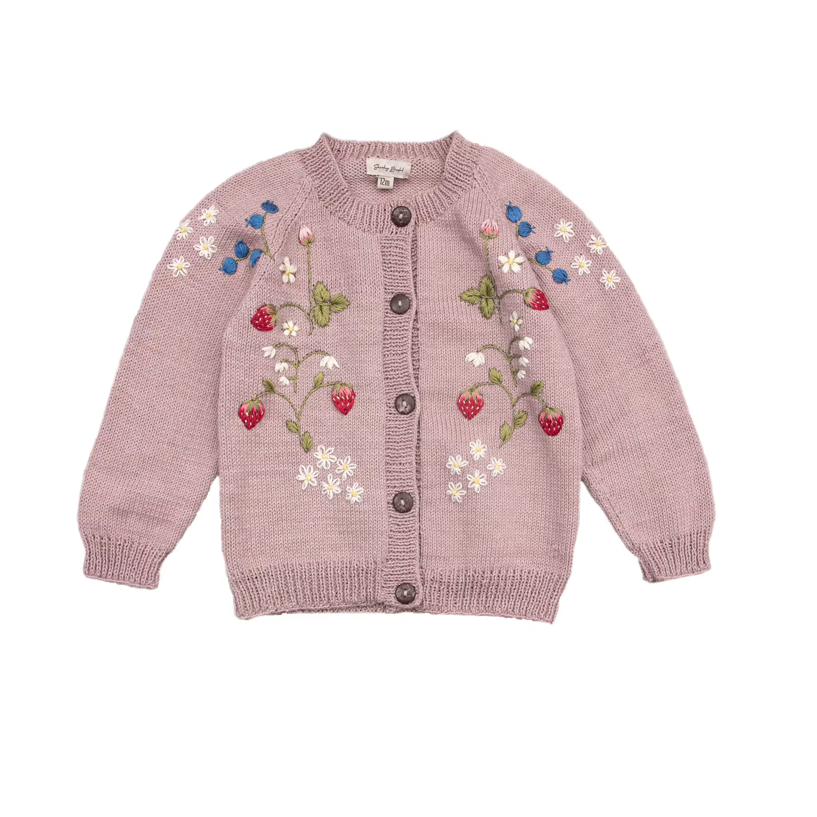 Manteau pull à manches longues en laine brodée robuste pour enfants, tricoté, nouvelle collection hi