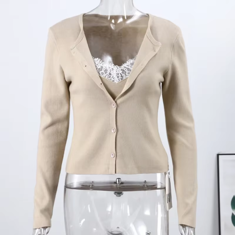 Cardigan tricoté à col en fausse fourrure pour femme, col en v, simple boutonnage, manches longues, 