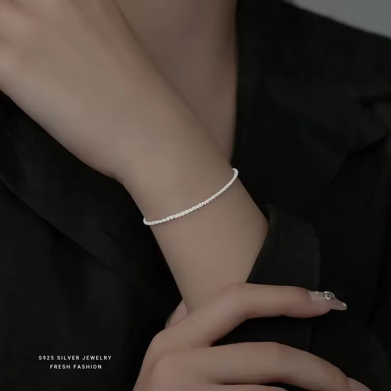 Andara Andara – collier authentique en argent Sterling S925, clavicule scintillante de 2mm, chaîne d