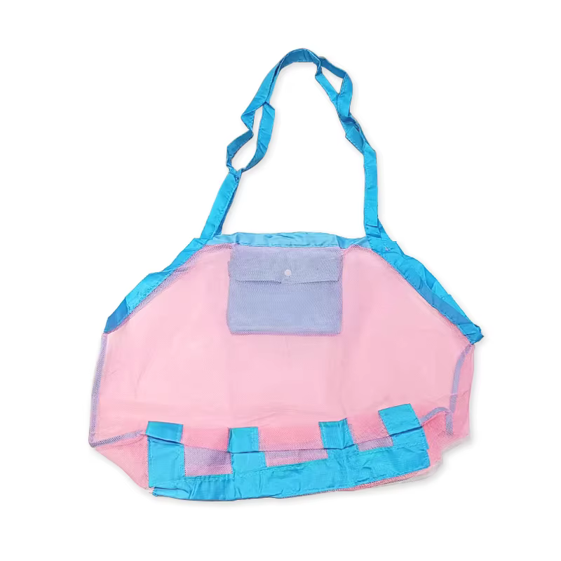 Sac de plage portatif en maille, sac de rangement de jouets, grand sac en maille, sac de plage de vo