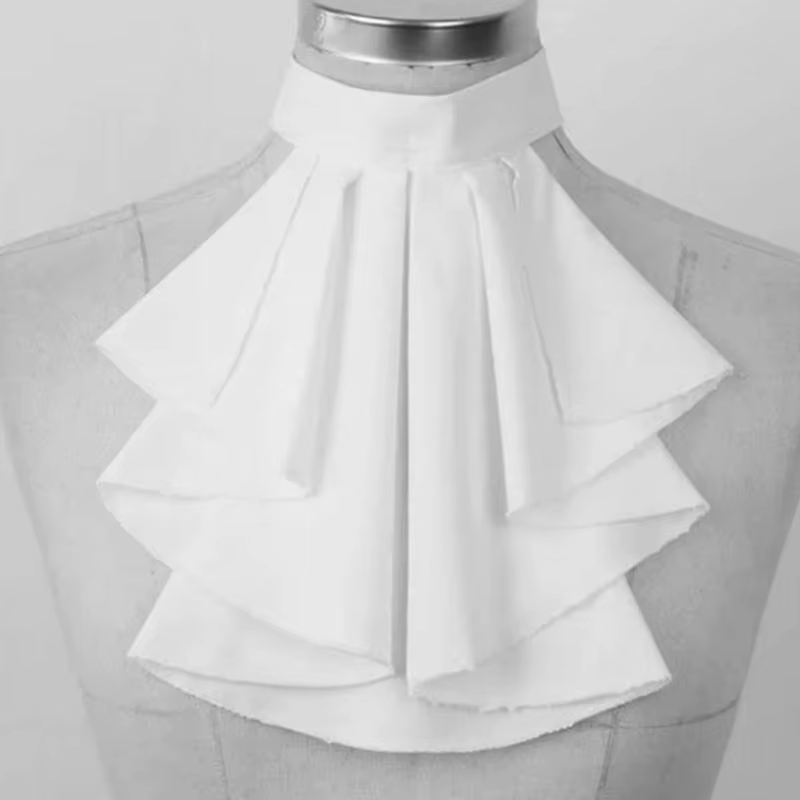 Renaissances Elizabethan faux col Costume Jabot col plissé à volants blanc victorien col détachable