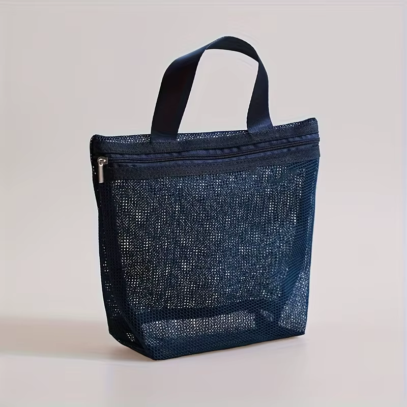 Sac à main en maille, sac de rangement ajouré pour le bain, la drainage, les articles de toilette, l