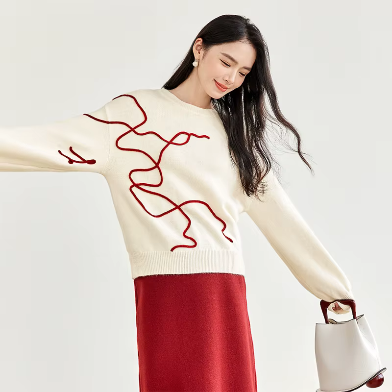 Pulls en tricot épissés SENTUBILA pour femmes, collection Hiver 2026, décontracté pour le trajet quo