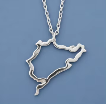 Collier Carte de Circuit Nurburgring - Pendentif Autodrome Nordschleife Sudschleife - Bijou de Circu