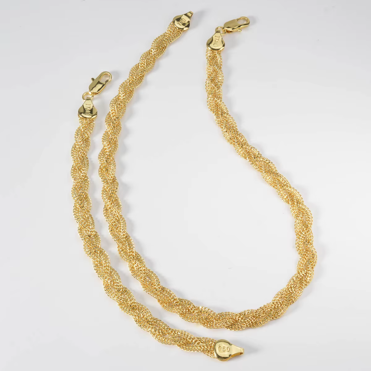Ensemble de bijoux en corde tressée torsadée, collier et bracelet pour femmes et hommes, chaîne clas