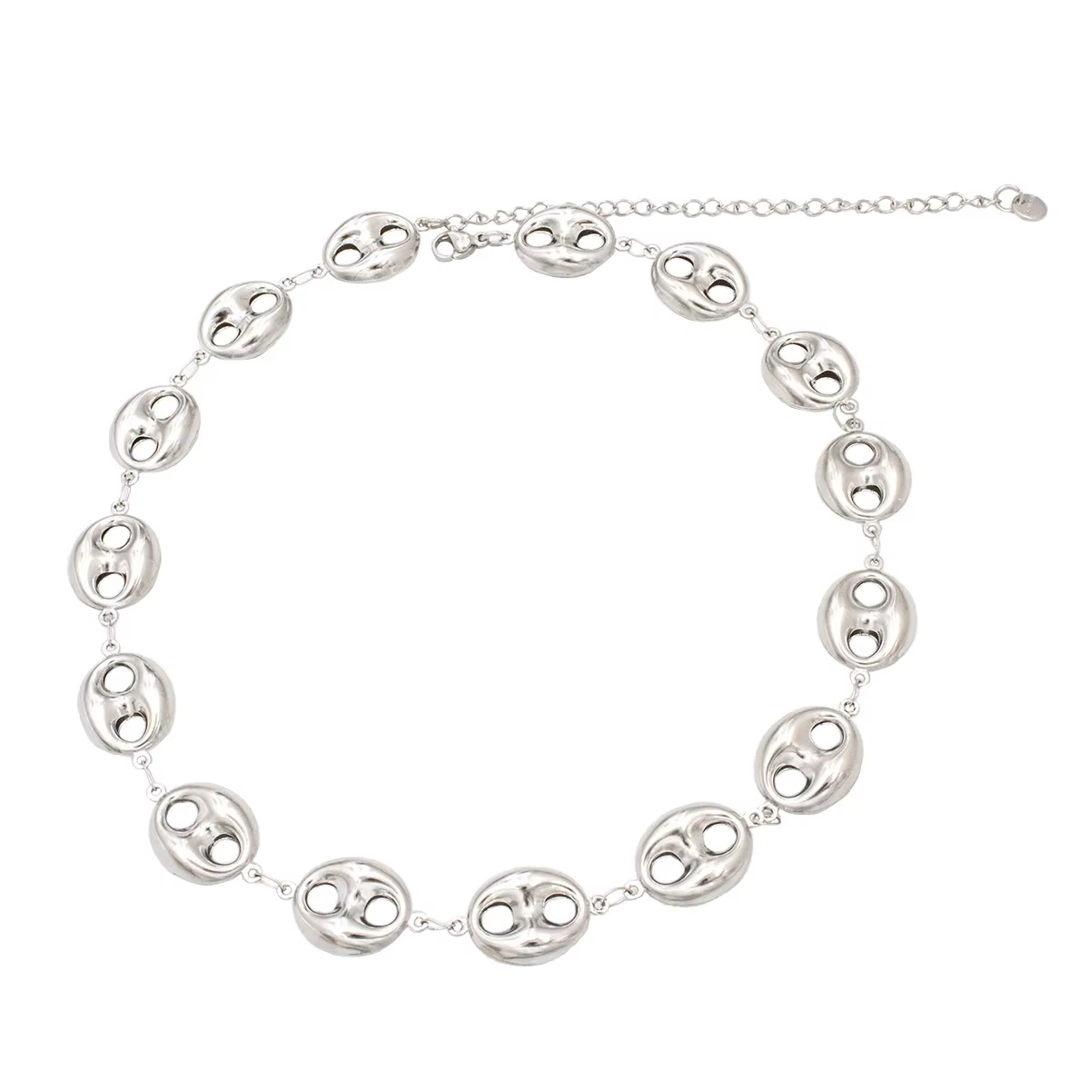 Collier chaîne à breloques en forme de grain de café pour femmes, ras du cou en acier inoxydable 316