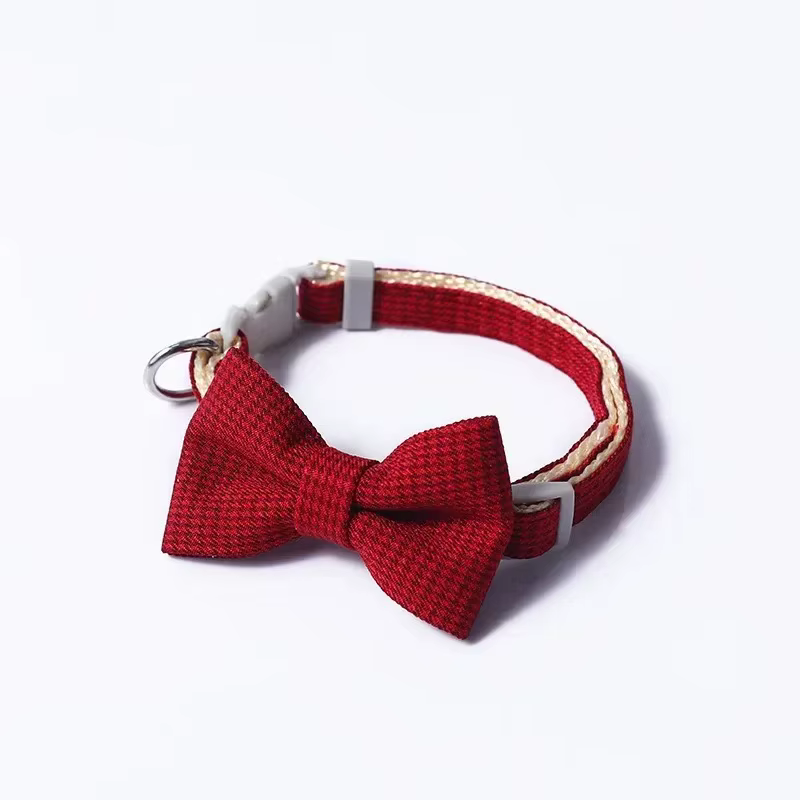 Collier pour chat mignon avec nœud papillon, Design réglable, pour chiens, chats, chiots, fourniture