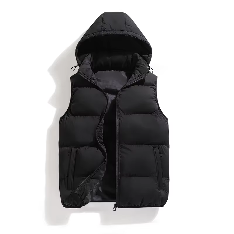 Hommes gilet veste chaude sans manches vestes hiver imperméable à l'eau manteau à glissière automne 