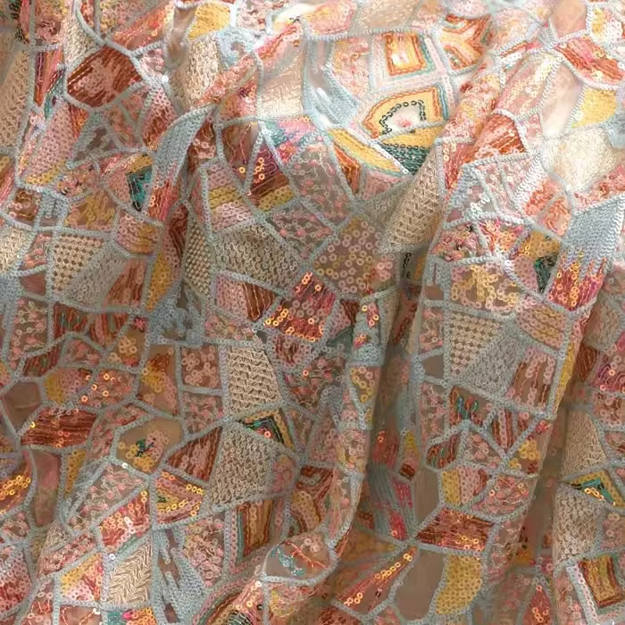 Maille d'aviation perlée colorée, tissu d'aviation, sac cheongsam, jupe, robe, vêtement, accessoires