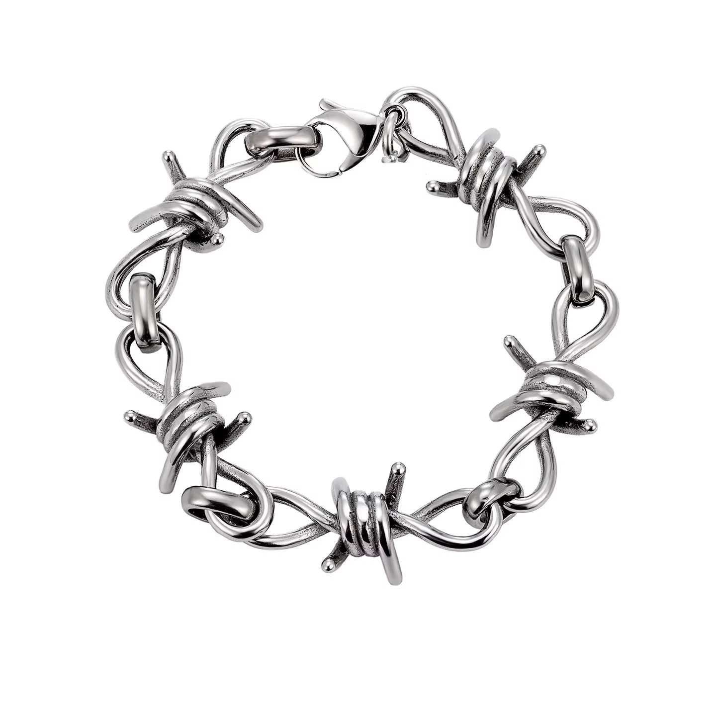 Colliers en acier titane style Hip-hop Gothique Punk, chaîne à barbelures, collier ras du cou pour h