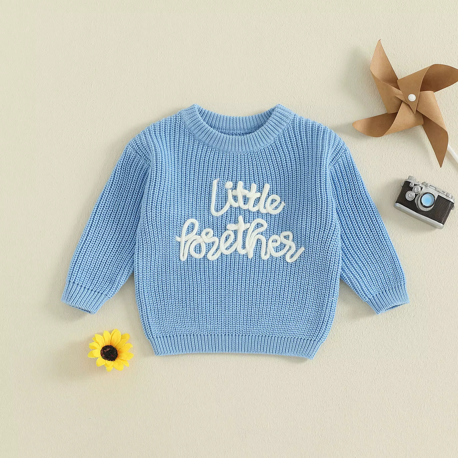 0-18 mois bébé garçon automne hiver pull à manches longues lettre broderie tricot pull hauts pour bé