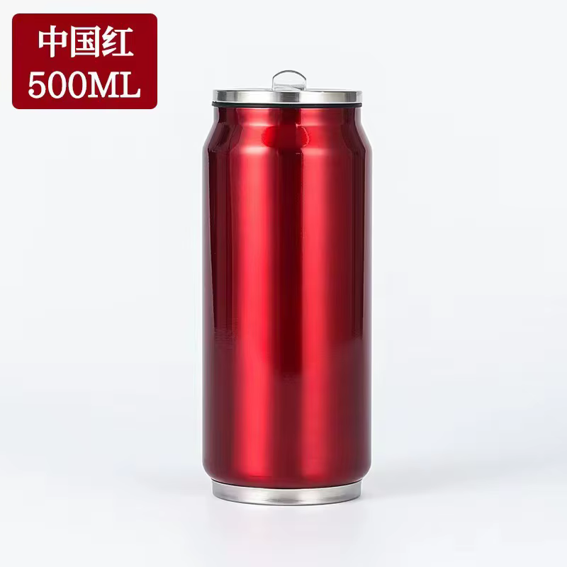 Gobelet isotherme double paroi en acier inoxydable 350 ml (12 oz) pour canette de cola, avec paille