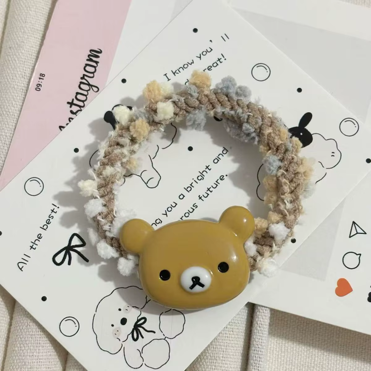 Rilakkuma cheveux corde filles Anime Relax ours cheveux bande femmes élastique mode chapeaux ornemen