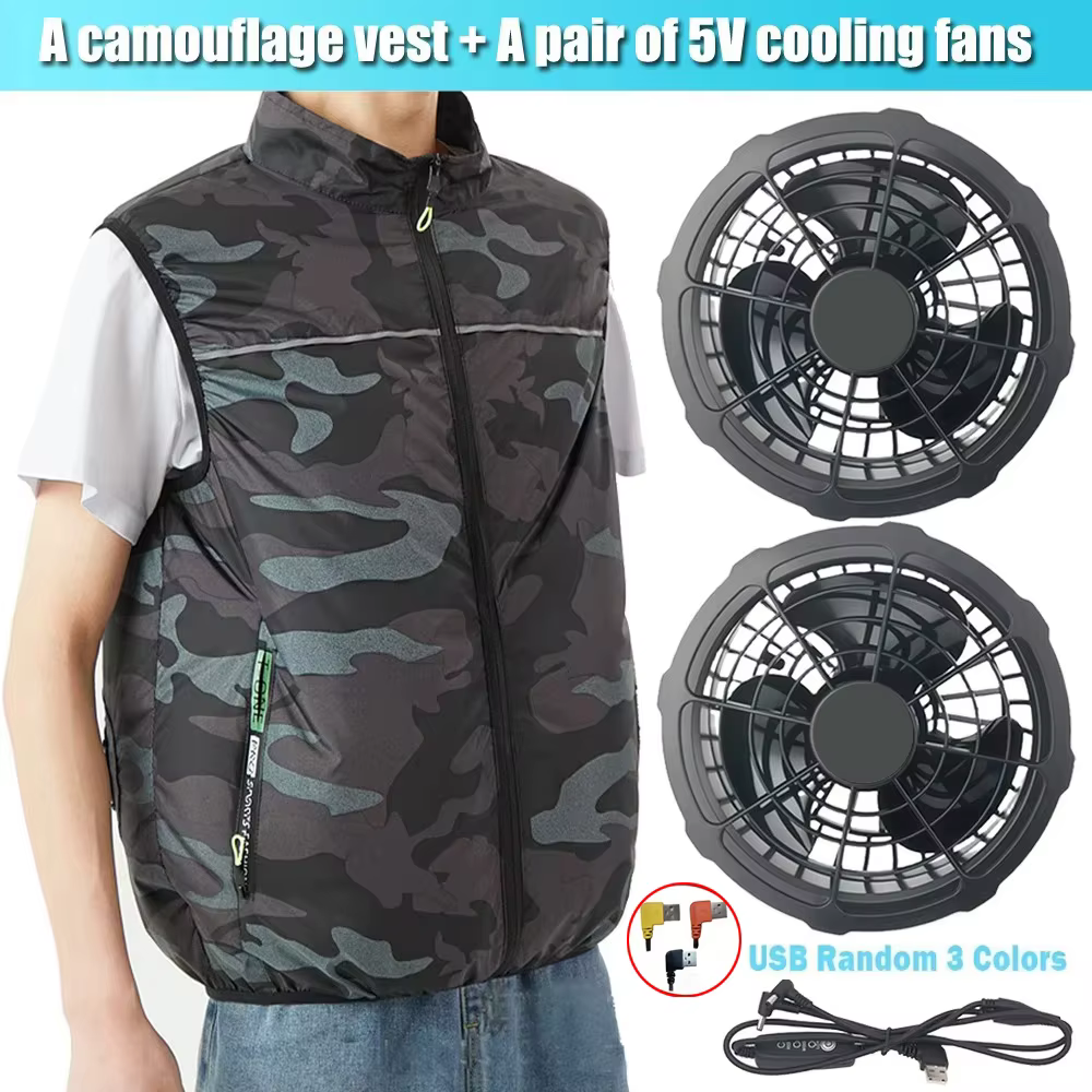 Gilet de refroidissement rapide avec ventilateur DC pour homme, idéal pour la randonnée en extérieur