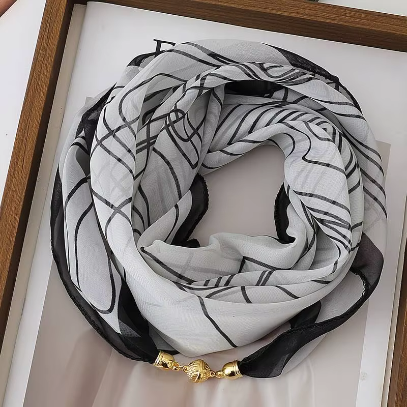 Écharpe de cou, petite écharpe polyvalente avec boucle magnétique, idéale pour les voyages printemps