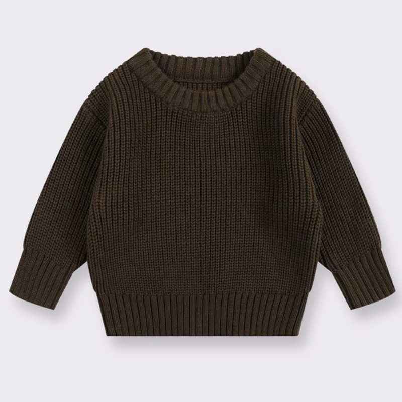 Chandails pour bébés automne hiver enfants garçons filles à manches longues couleur Pure pull en tri