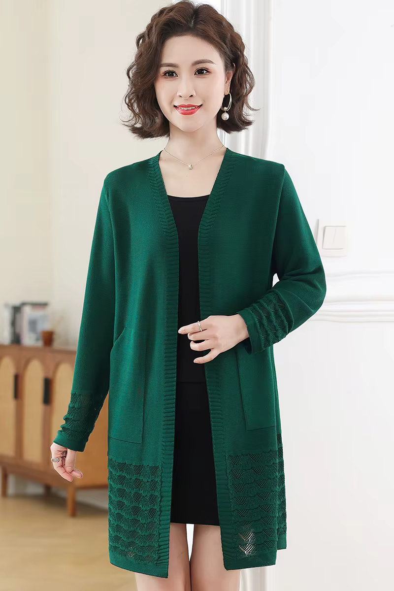 Cardigan à manches longues pour femmes, chandail amissié, couleur unie, printemps automne