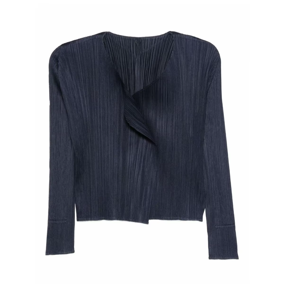 Cardigan plissé à manches longues Miyake, haut d'automne
