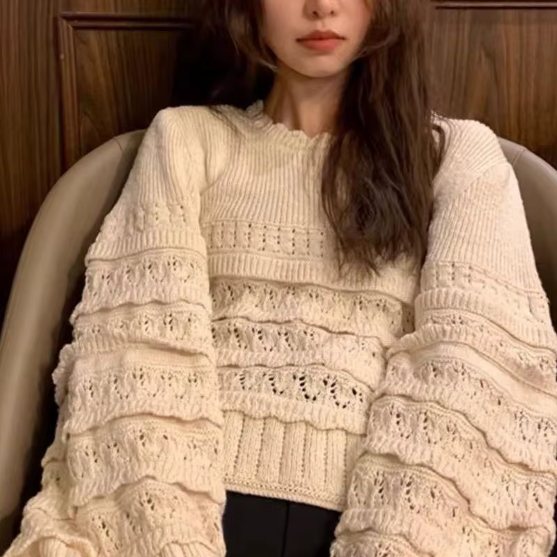 Pull à manches évasées pour femmes en automne et en hiver, un pull de Style Super beau et doux, haut