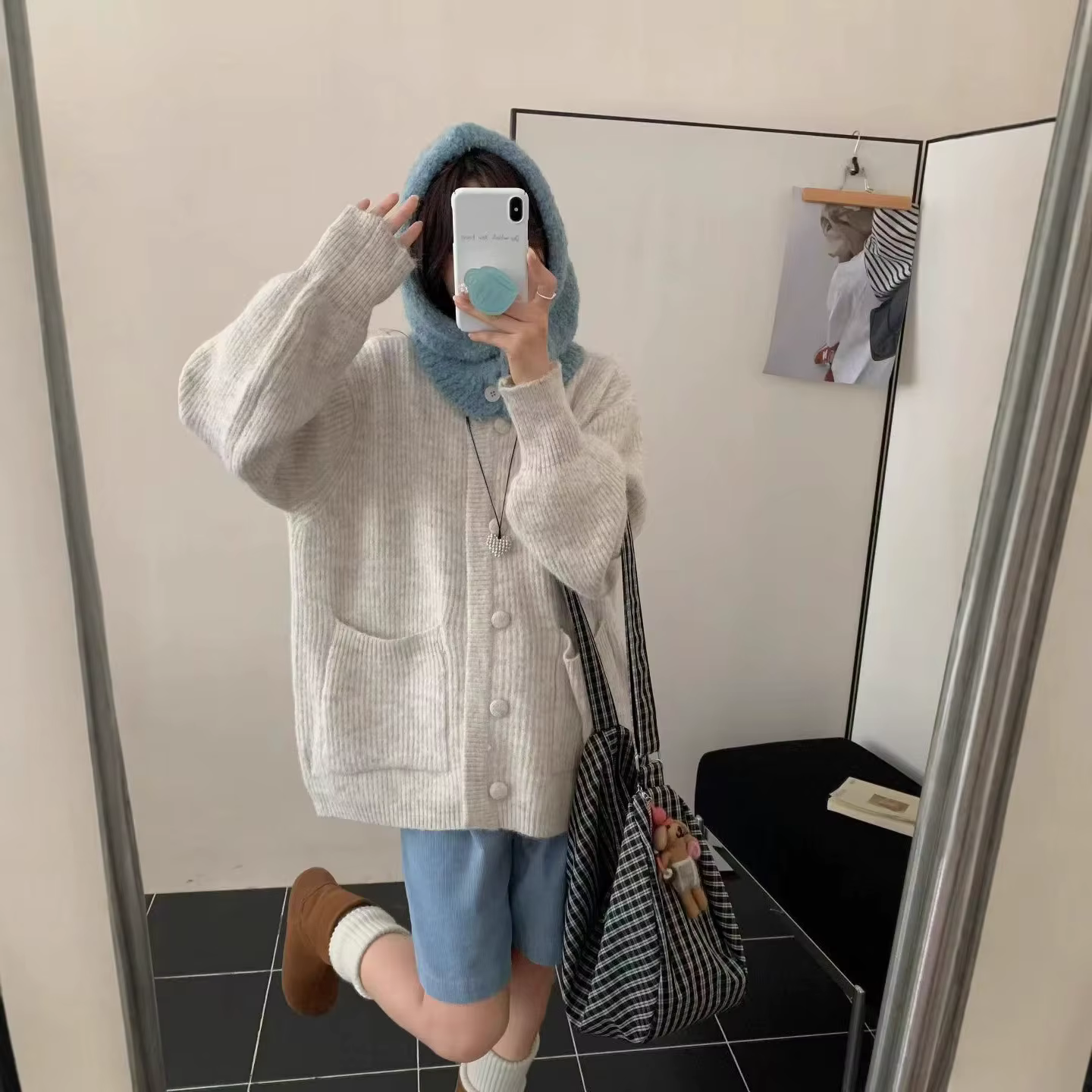 Cardigan pull pour femme pour l'automne et l'hiver, haut tricoté à col rond et coupe ample haut de g