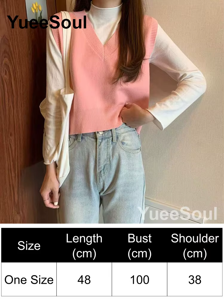 Pull rose tricoté sans manches, gilet surdimensionné, tricot, doux et mignon, décontracté, pour femm
