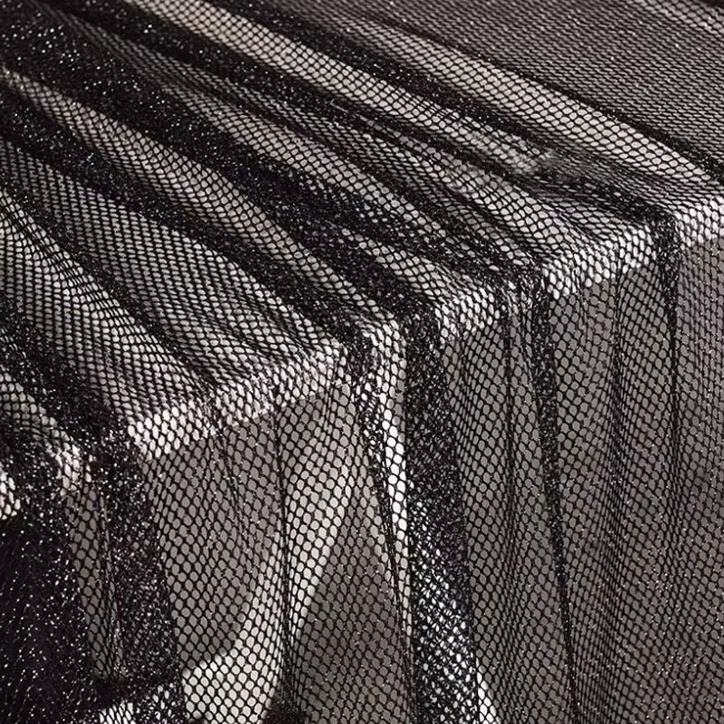 Tissu en filet à paillettes brillantes de 3/5/10 m - Résille extensible à grand trou avec matériau L
