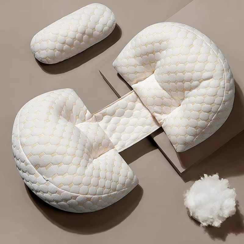 Oreiller de grossesse en forme de U pour femmes enceintes, soutien de la taille et du ventre, réglab
