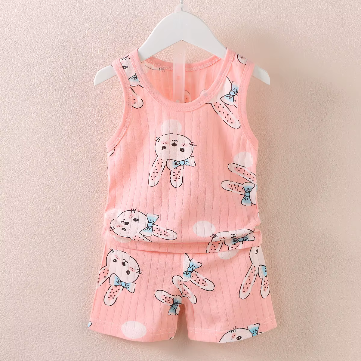 Vêtements pour enfants imprimé hauts sans manche shorts mignon respirant enfants été gilet ensemble
