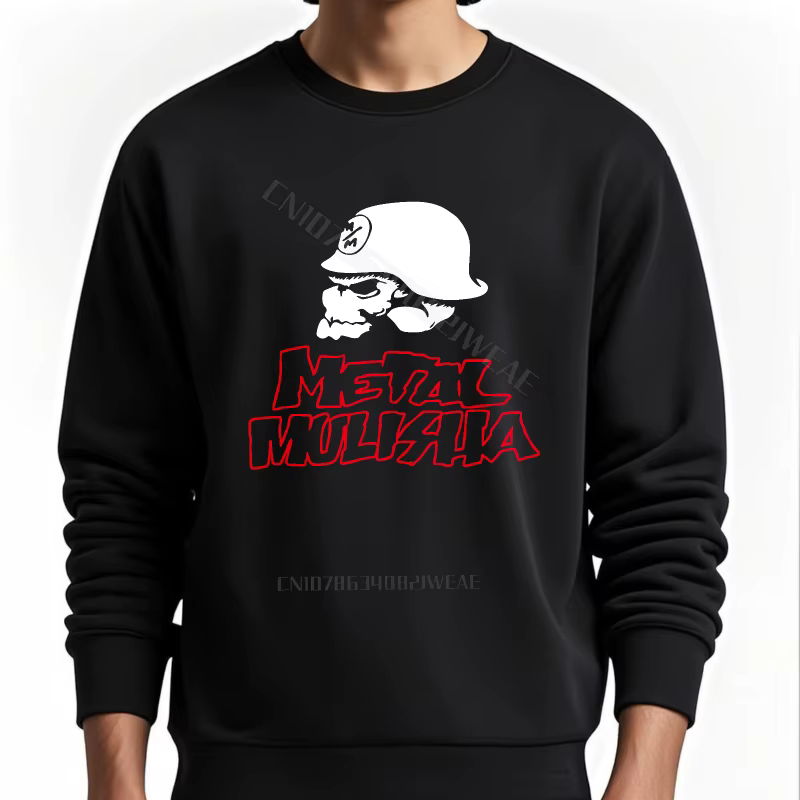Sweat-shirt à col rond pour hommes, respirant, crâne avec casque, Mulisha en métal, confortable, Vin