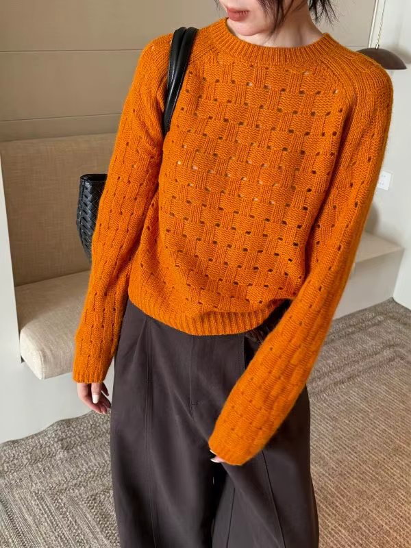 Pull en maille à lacets à manches longues pour femme - Collection Automne 2026 - Style décontracté e