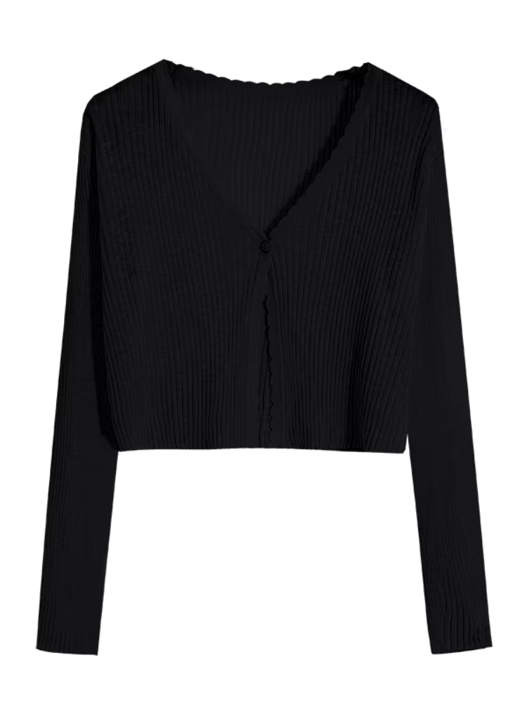 Cardigans pour femmes à manches longues, tricotés, unis, fins, pour le printemps, pulls courts, col 