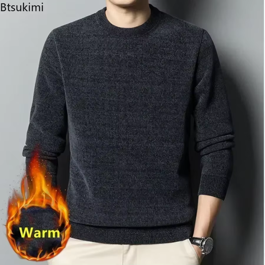 2026 hommes épais chaud Chenille cachemire pull haut automne hiver doux pull décontracté pull hauts 