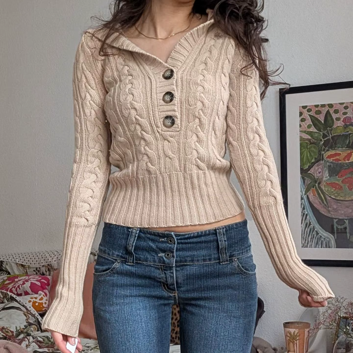 Pull à capuche en tricot torsadé décontracté et polyvalent, style rétro amincissant pour l'automne