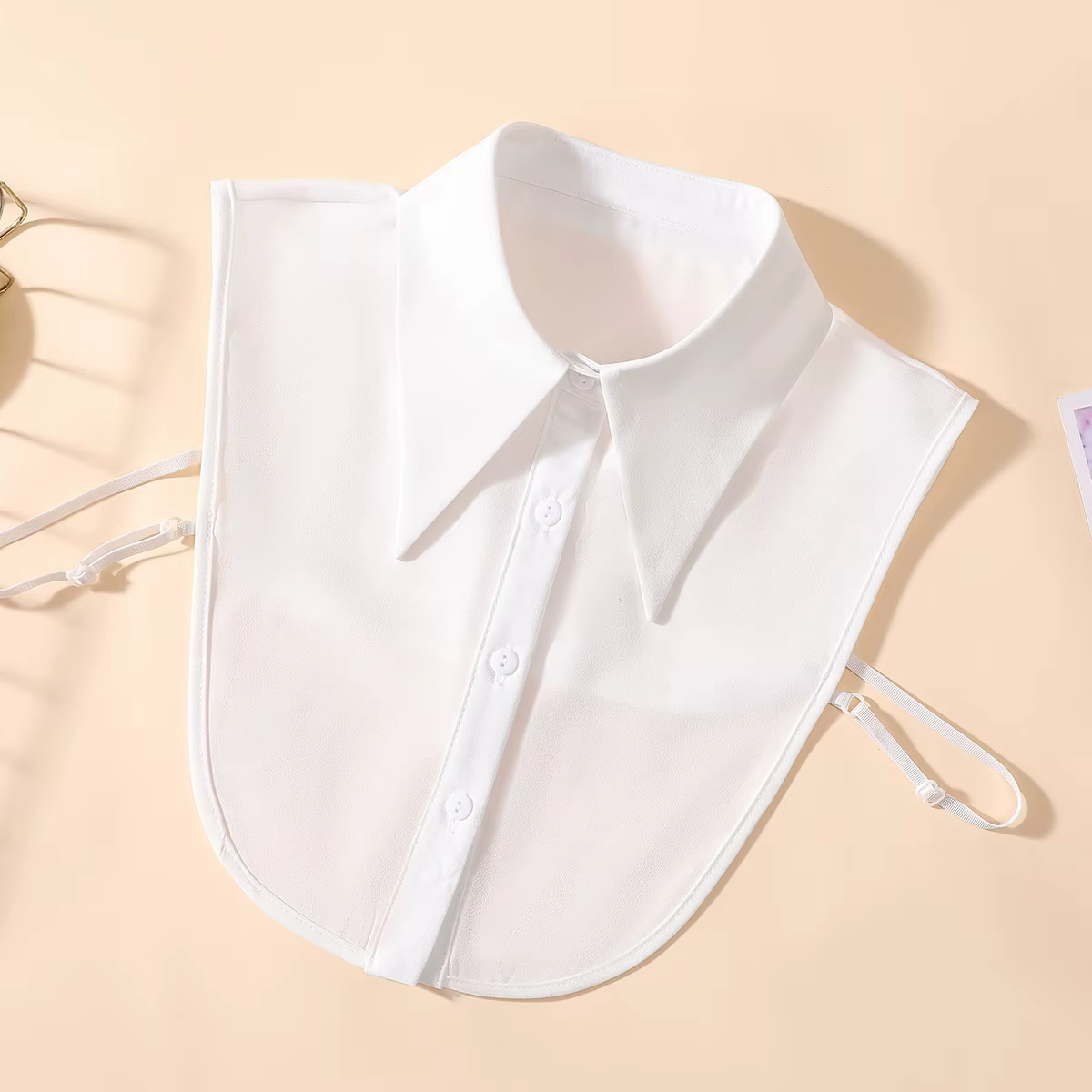 Nouveau Col Amovible en Chiffon Chiffonné Élégant et Tendance pour Femme, Demi-chemise Polyvalente X