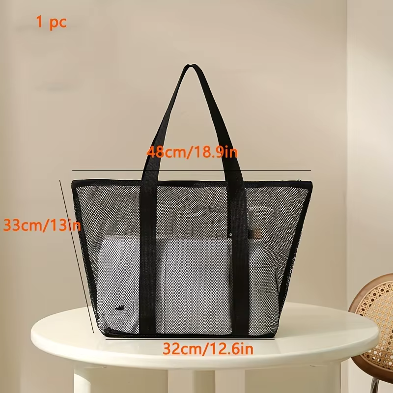 Sac de plage en maille, sac de douche en maille à une épaule, sac de fitness, sac de natation, sac d