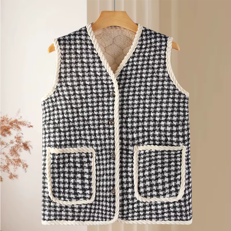 Gilet court doublé en polaire pour femme, vêtement d'extérieur épais pour l'automne et l'hiver, vest