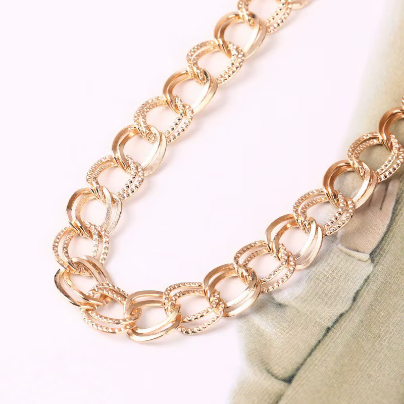 Chaîne métallique en fer pour la fabrication de bijoux, 1 mètre, 9mm, couleur or clair, fournitures