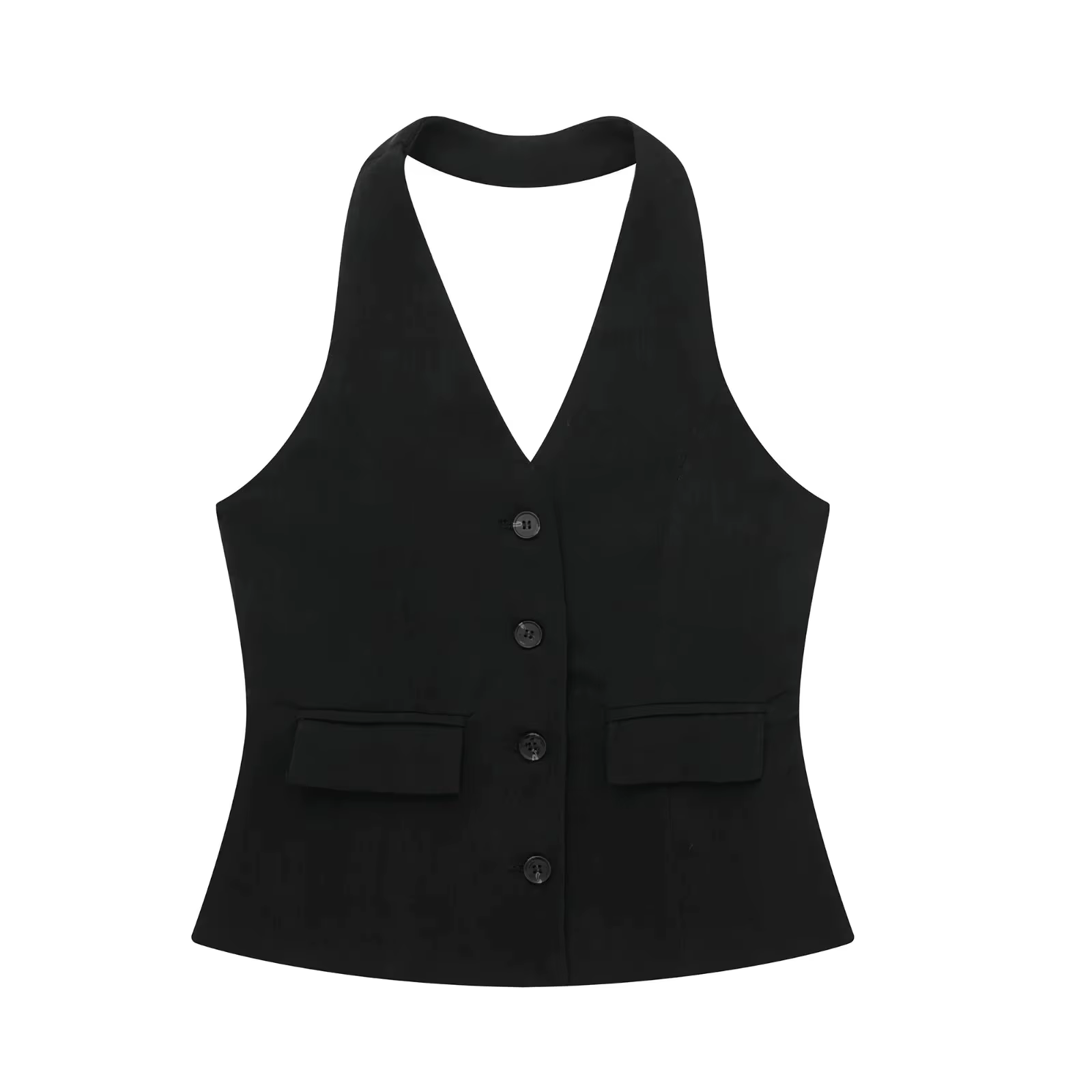 HH femmes mode licou col en V gilets Vintage solide bouton avant sans manches gilet été décontracté