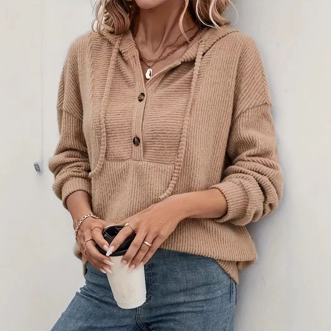 Pull à capuche et manches longues pour femme, haut décontracté, printemps 2026