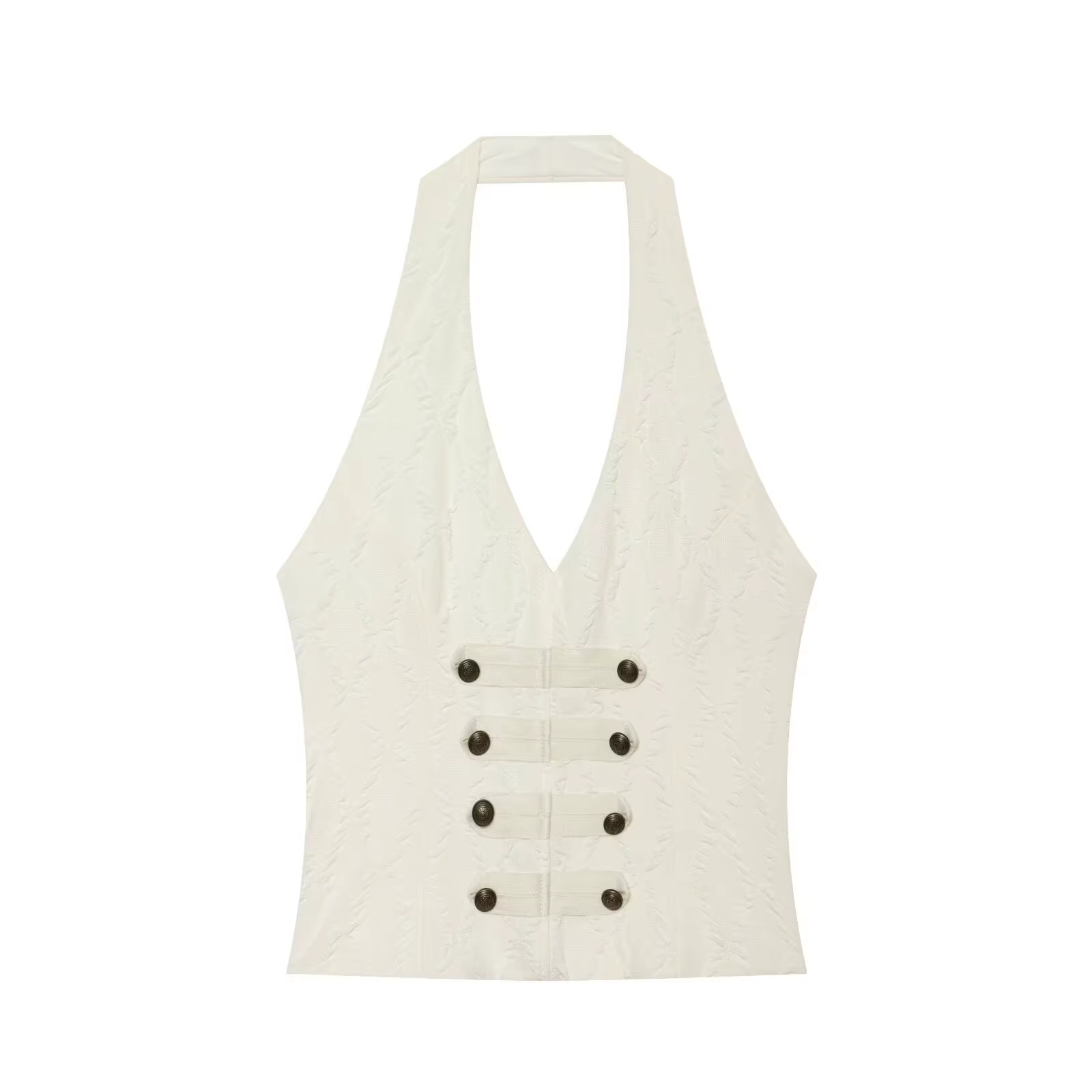 Débardeur Femme 2026 Nouvelle Tendance Été Dos Nu Halter Top Chic Décontracté Polyvalent Couleur Uni